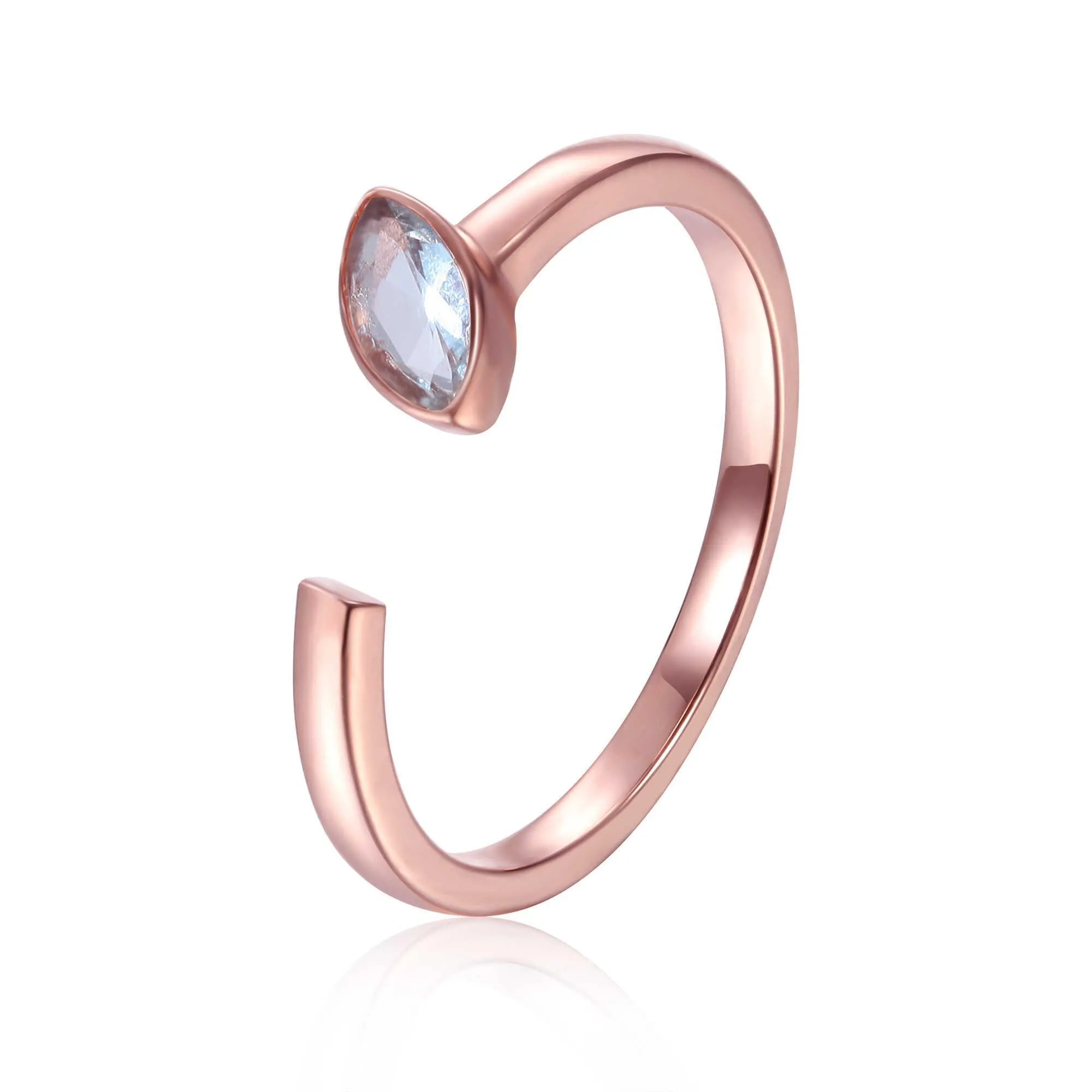 Aquamarine Marquise Open Midi Ring