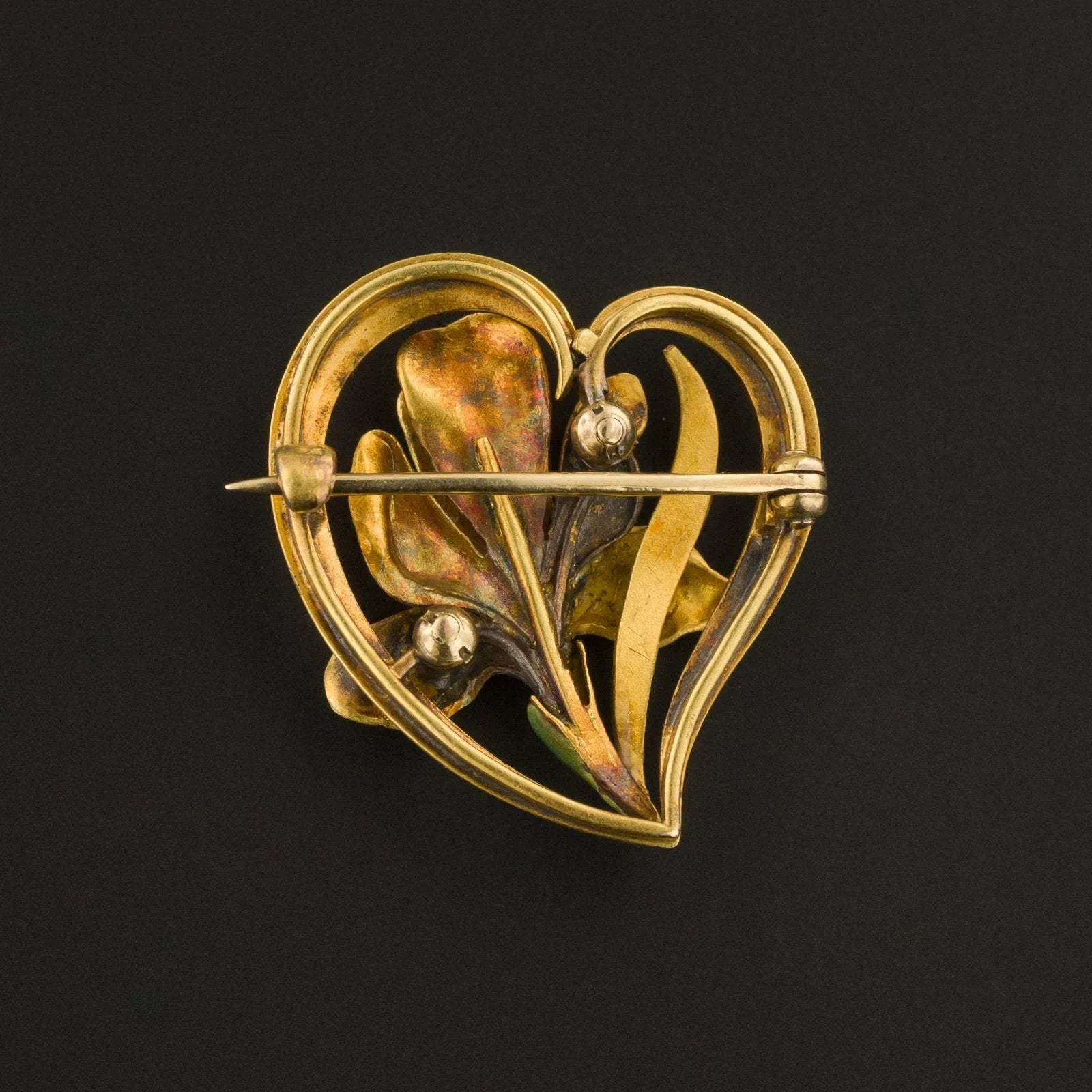 Art Nouveau Iris Brooch | 14k Gold