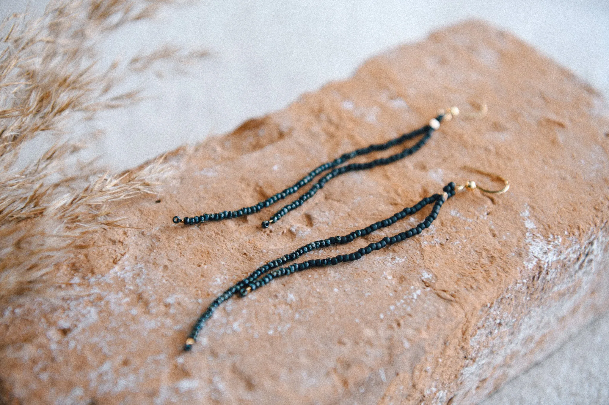 Astra Seed Bead Drop Fringe Earrings