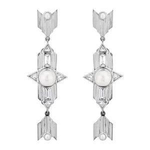 Babylon Long Earrings - Silver