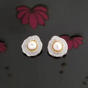 Baroque Pearl American Diamond Statement Studs1 1129