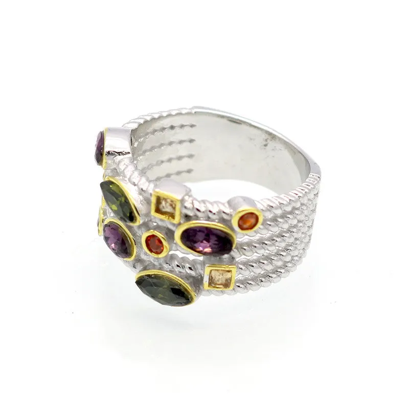 Beautiful Design Austrian Crystal Silver Ring Classic Fashion Jewelry Party Gift For Woman Top Quality