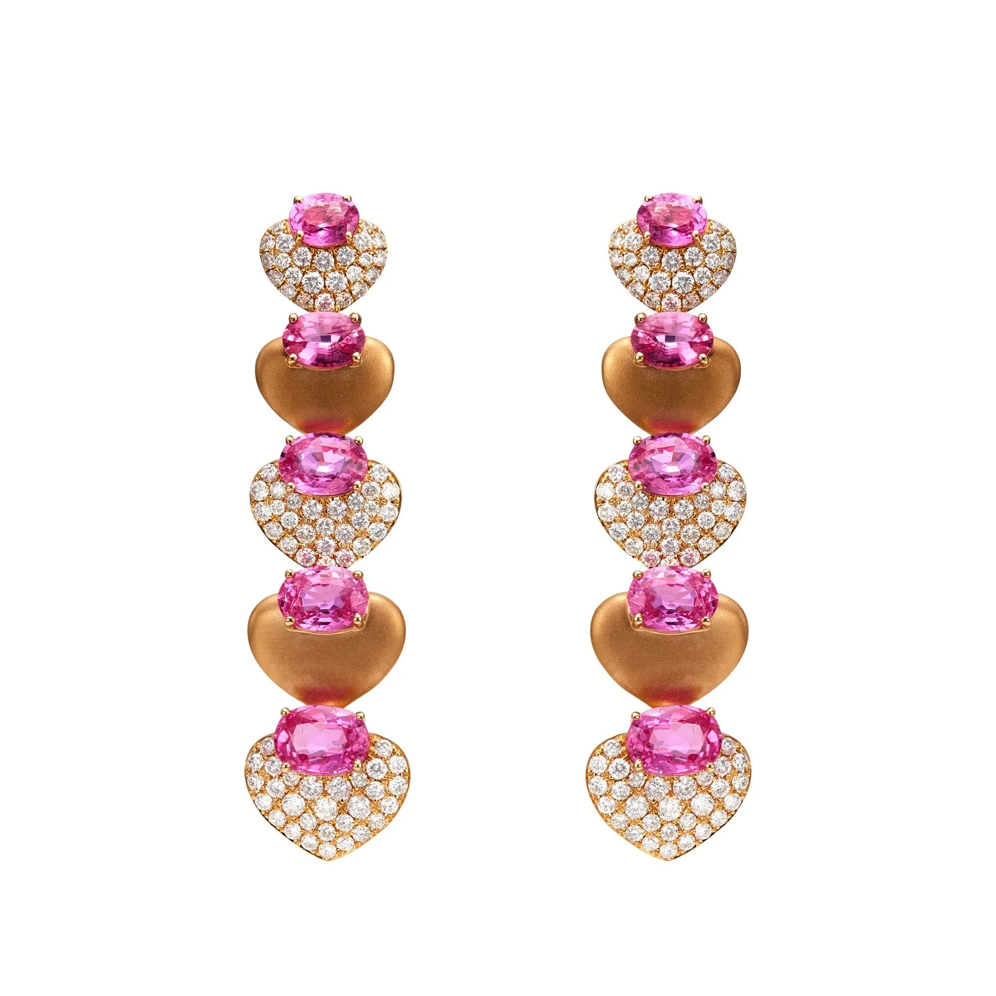 Bellina Pink Sapphire and Diamond Statement Earrings