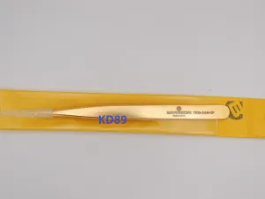 Bergeon 7029-2AM-GF TWEEZERS BRASS FINE POINTES Gold Flash SWISS MADE