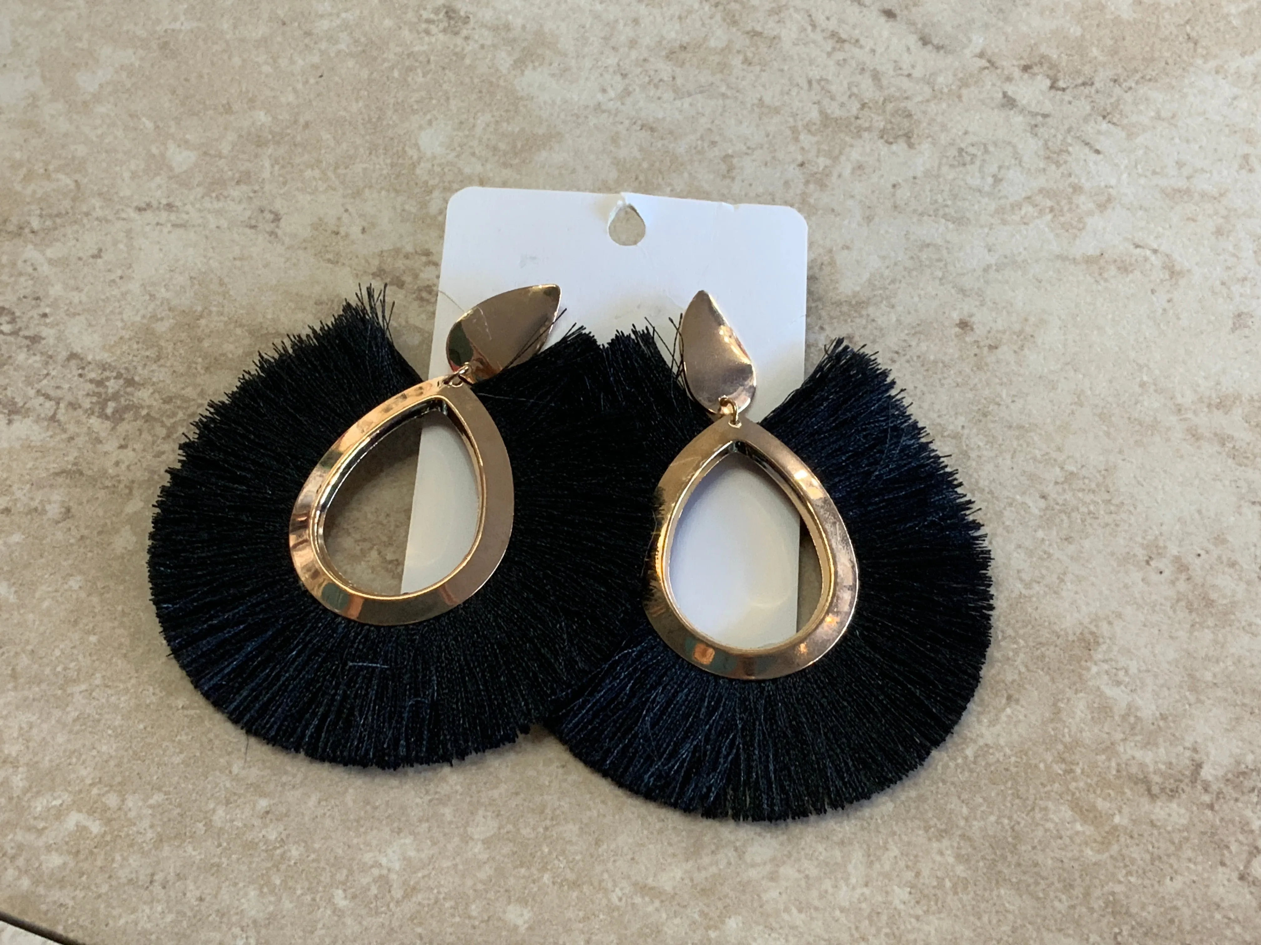 Big Oval Fringe Earrings