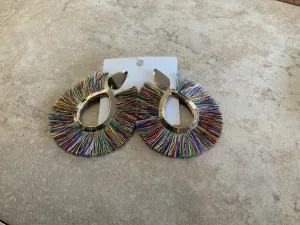 Big Oval Fringe Earrings