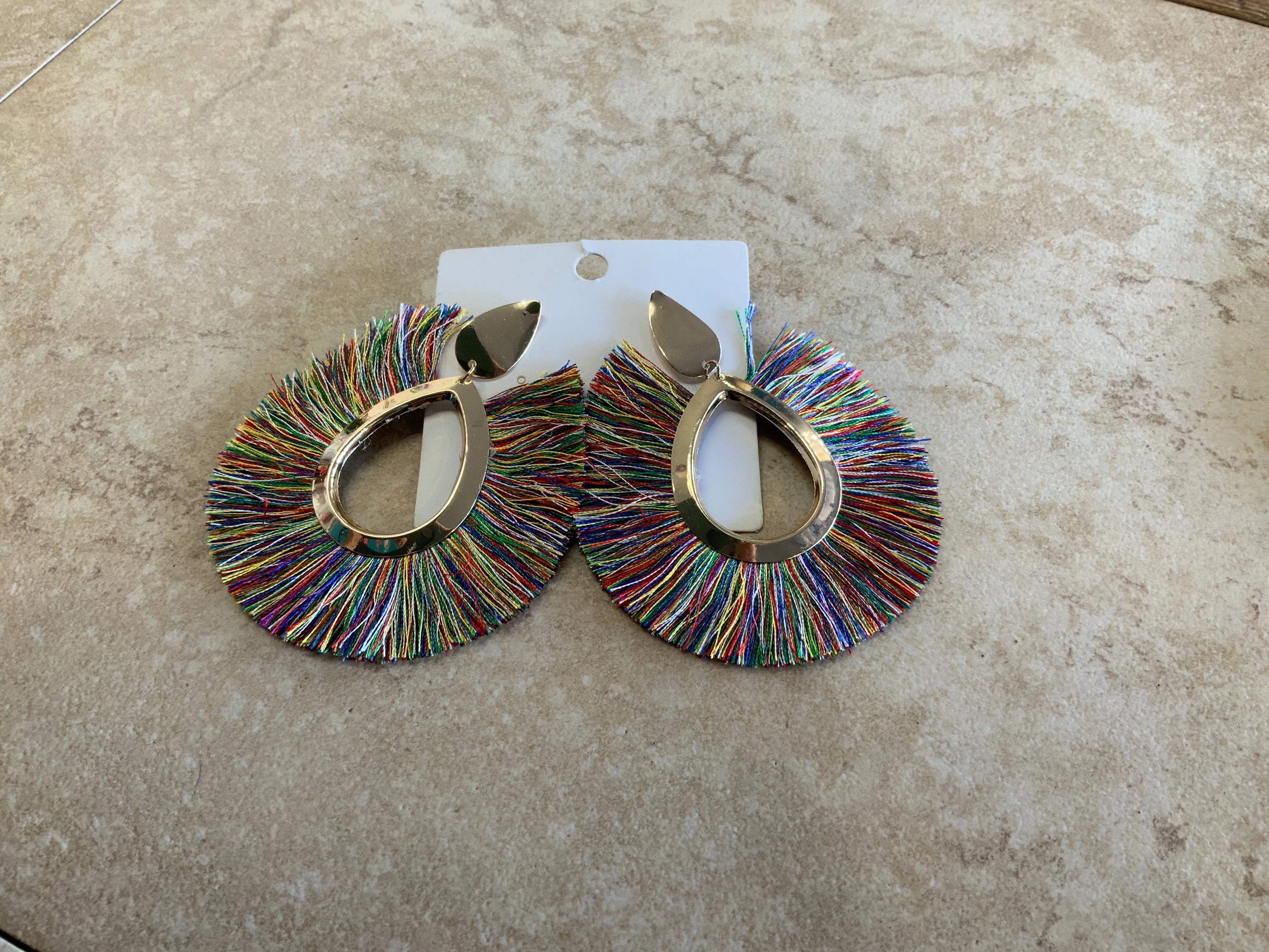 Big Oval Fringe Earrings