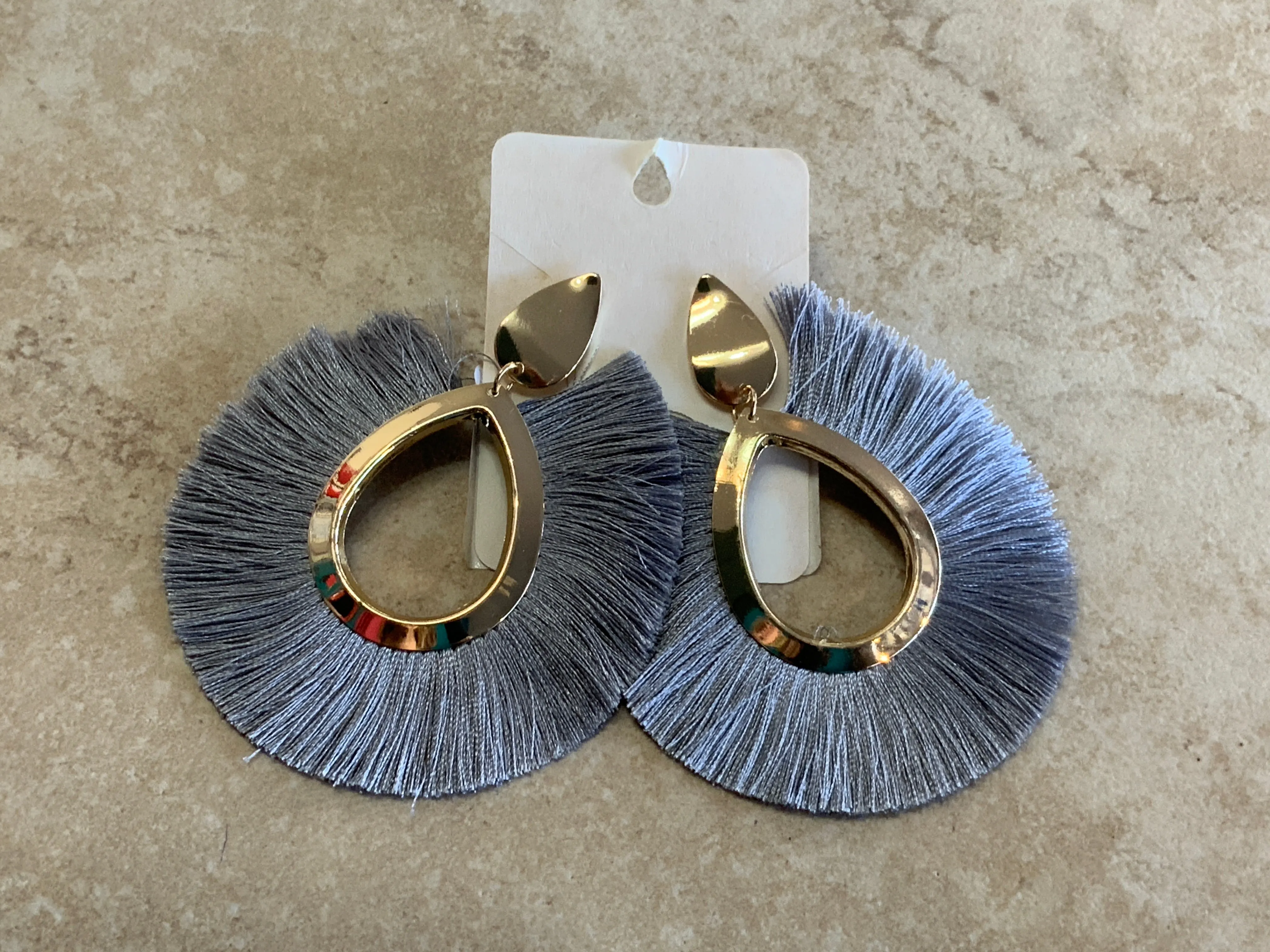 Big Oval Fringe Earrings