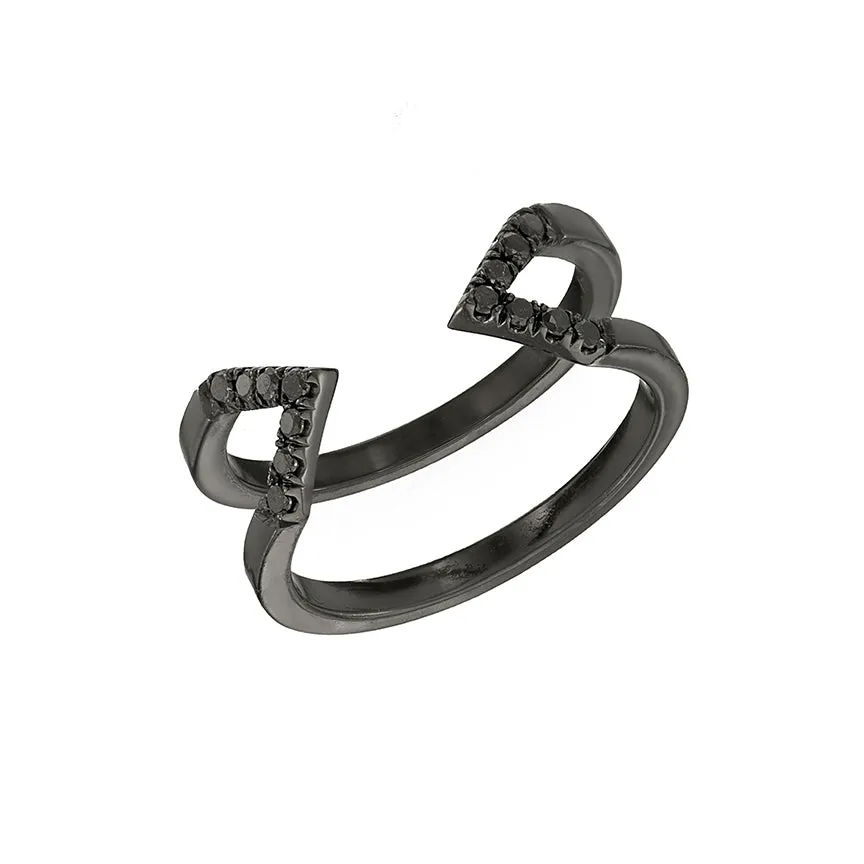 Black Diamond Dagger Ring | Black Gold