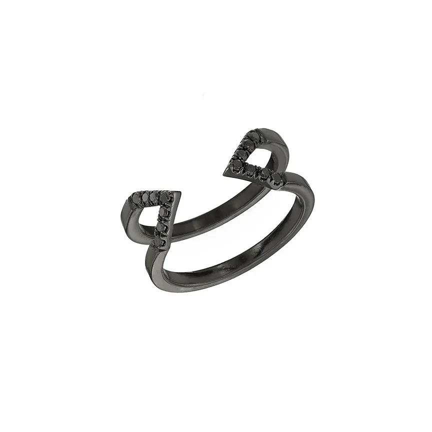 Black Diamond Dagger Ring - Midi | Black Gold