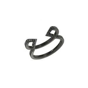 Black Diamond Dagger Ring - Midi | Black Gold