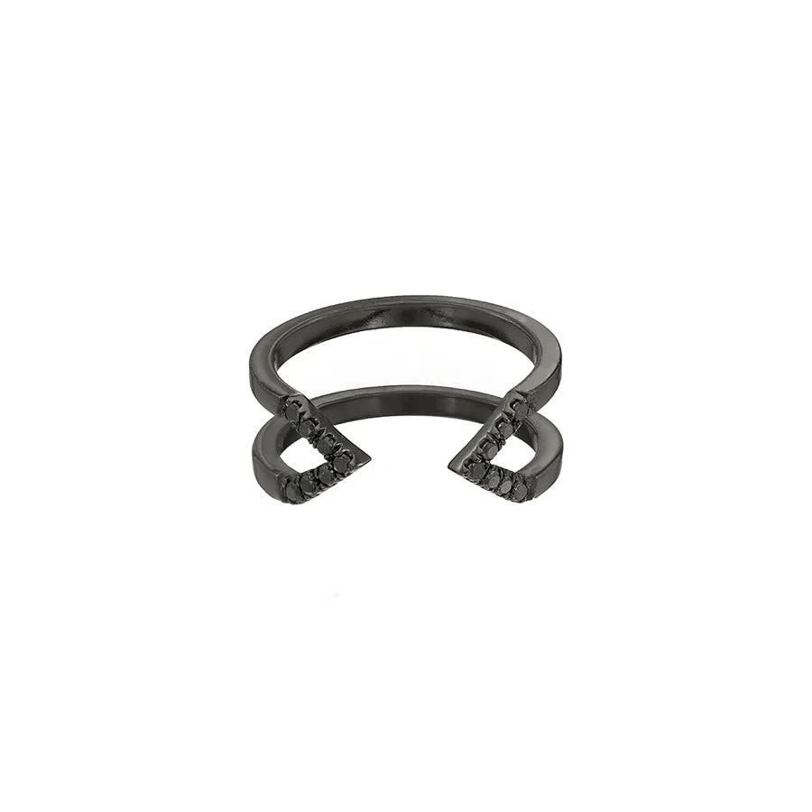 Black Diamond Dagger Ring - Midi | Black Gold