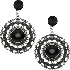 Black Faceted Rhinestone Post Earrings
