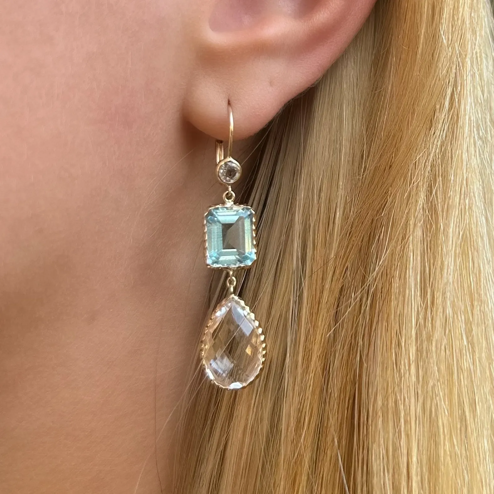 Blue Topaz Drop Earrings