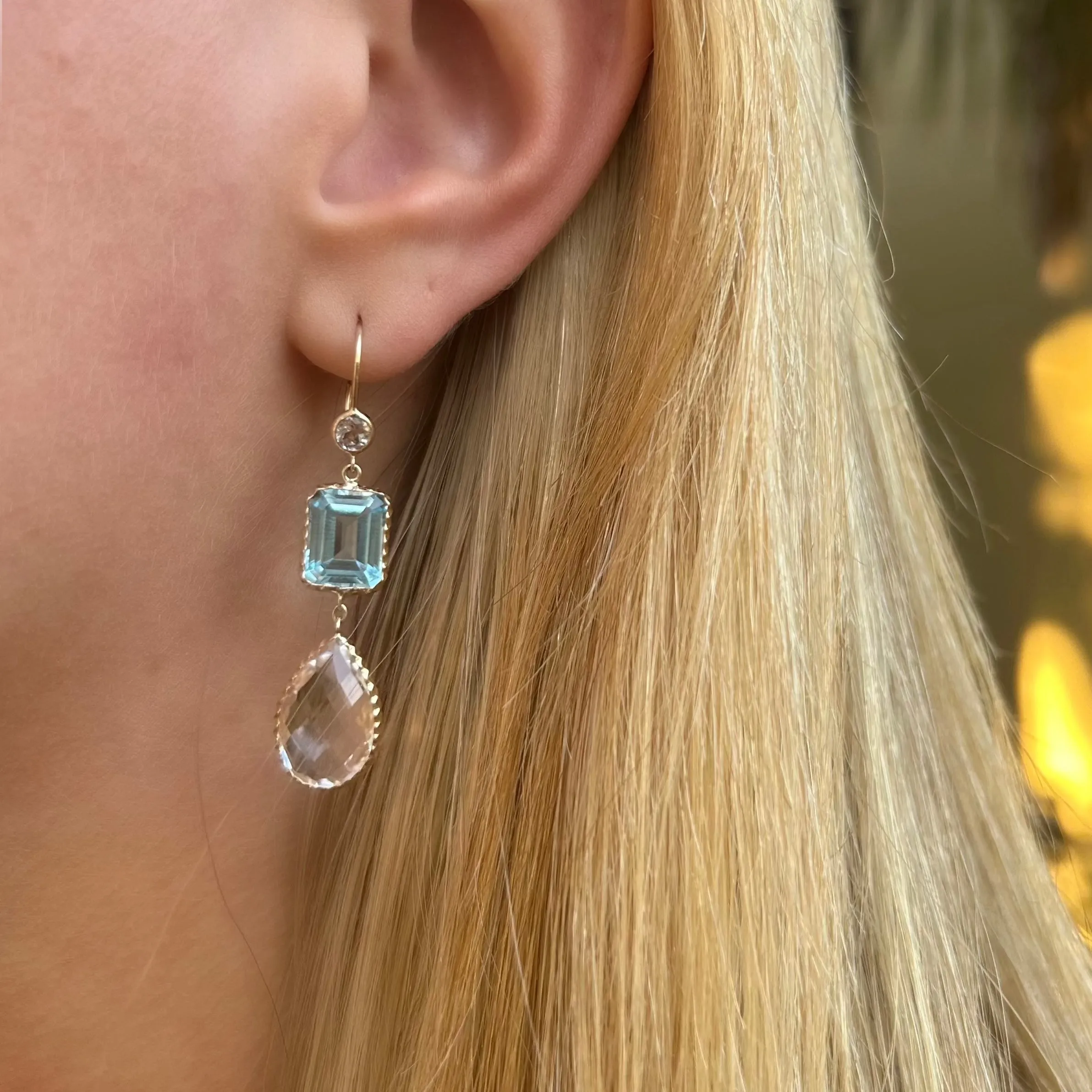 Blue Topaz Drop Earrings