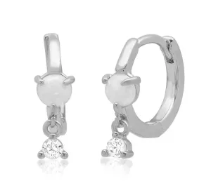 Boho & Mala Opal Sterling Silver Hoop Earrings