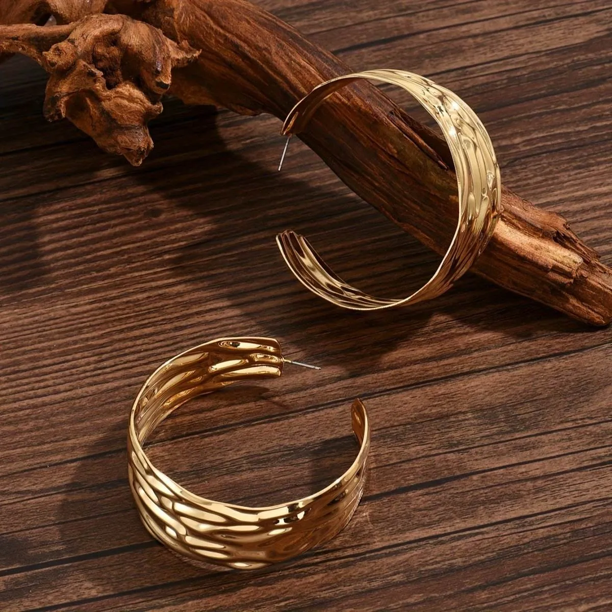 Bold Statement  Gold Hoop Earrings