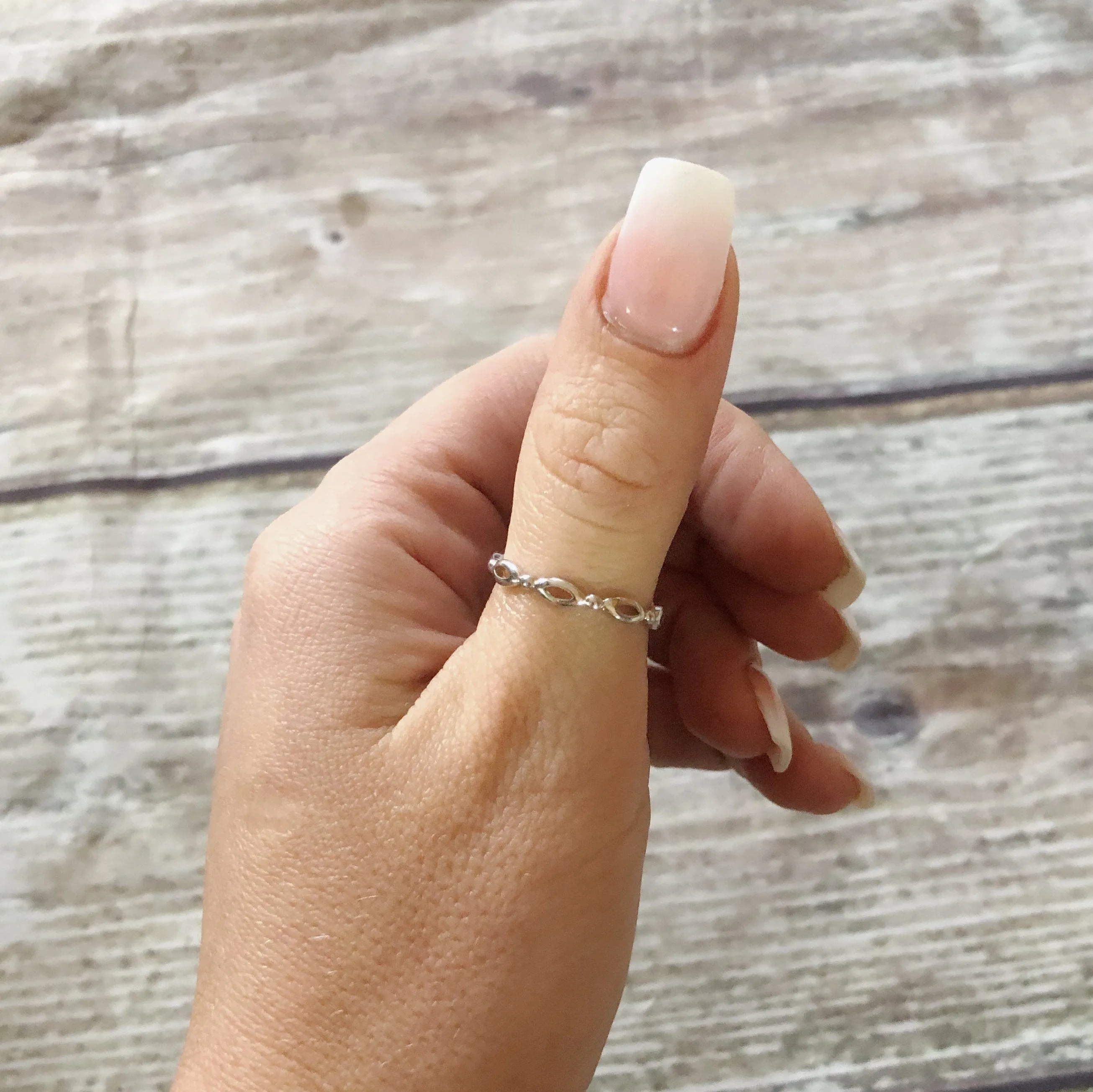 Bow Tie Ring - Sterling Silver Stacking Ring