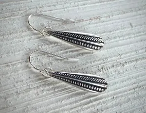 Braided Silver Drop Earrings
