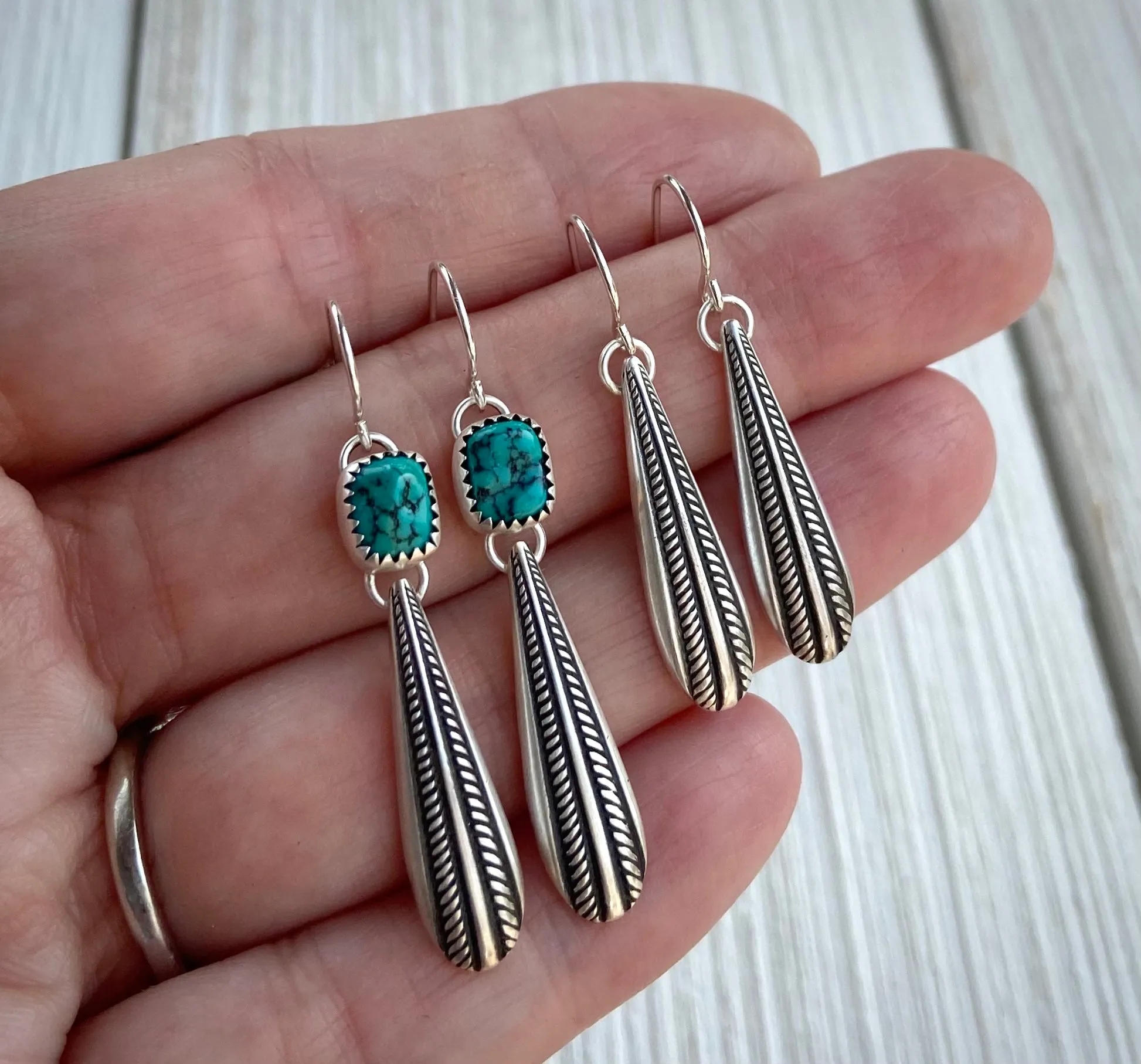 Braided Silver Drop Earrings