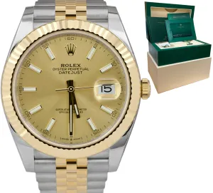 BRAND NEW 2022 Rolex DateJust 41 Champagne Two-Tone 41mm Jubilee Watch 126333