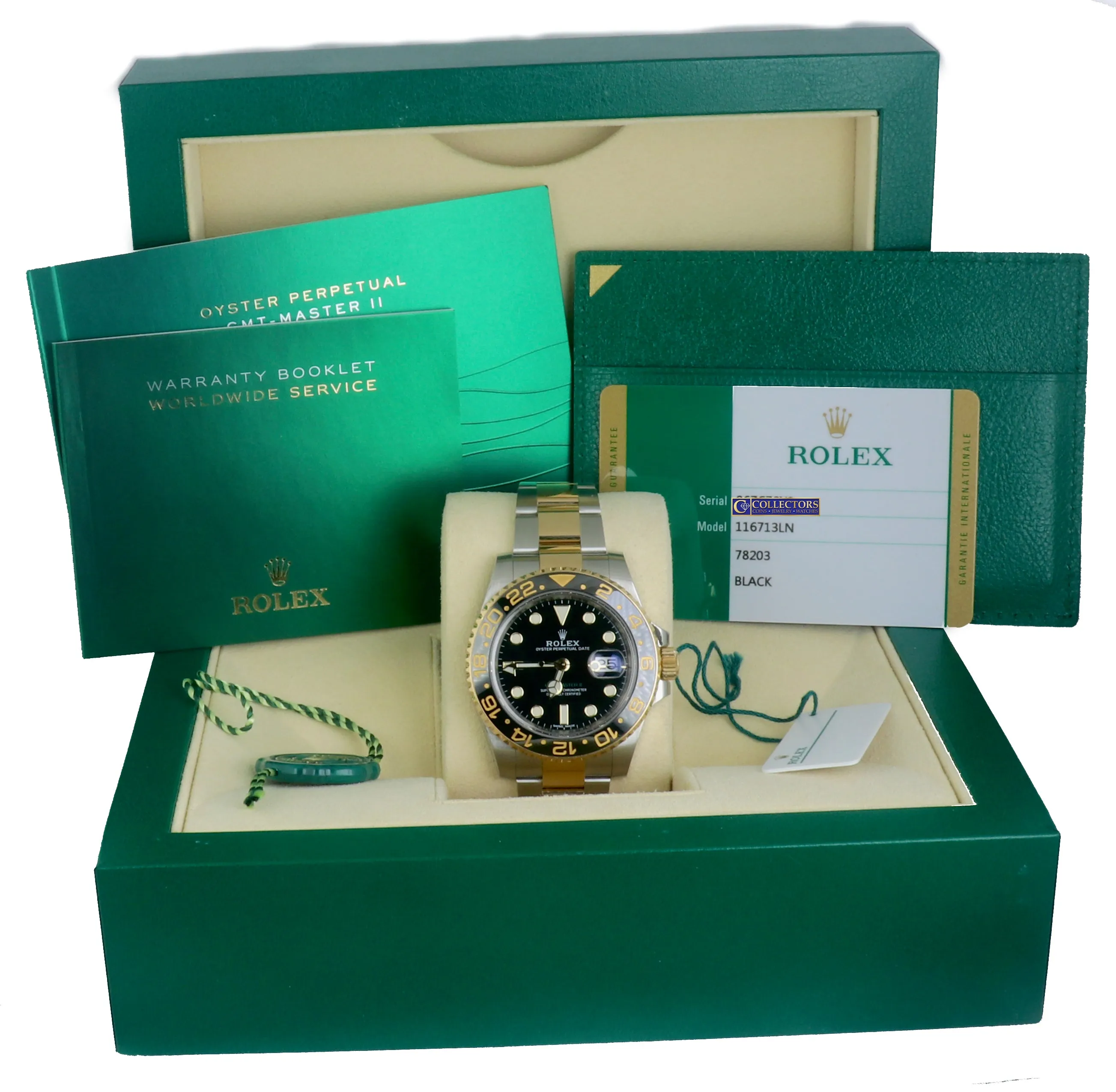 BRAND NEW Rolex GMT-Master II Ceramic 116713 Black Two-Tone Stainless Date 40mm