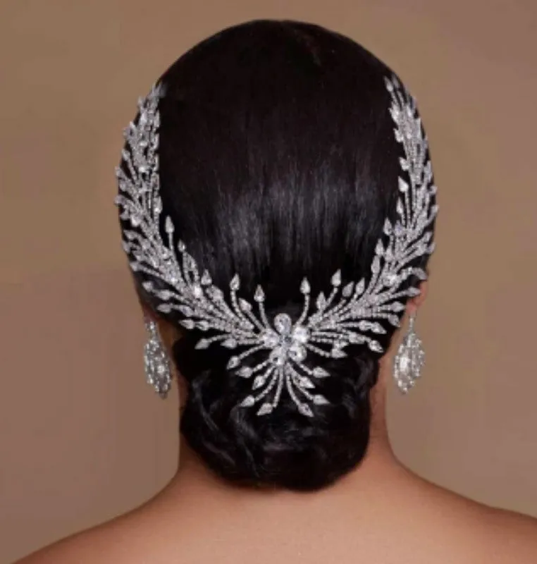 Bridal Hair Accessories l Rhinestone Wedding Forehead Headband l Hair Comb l HairPiece HP-29