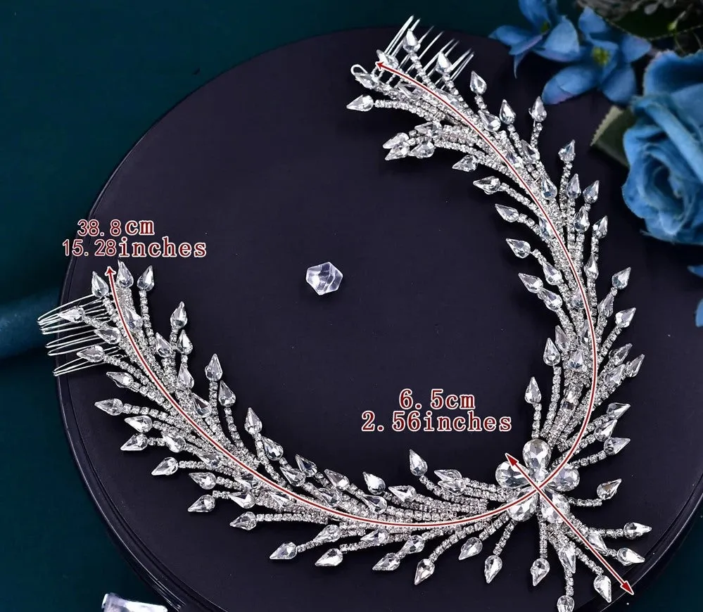 Bridal Hair Accessories l Rhinestone Wedding Forehead Headband l Hair Comb l HairPiece HP-29