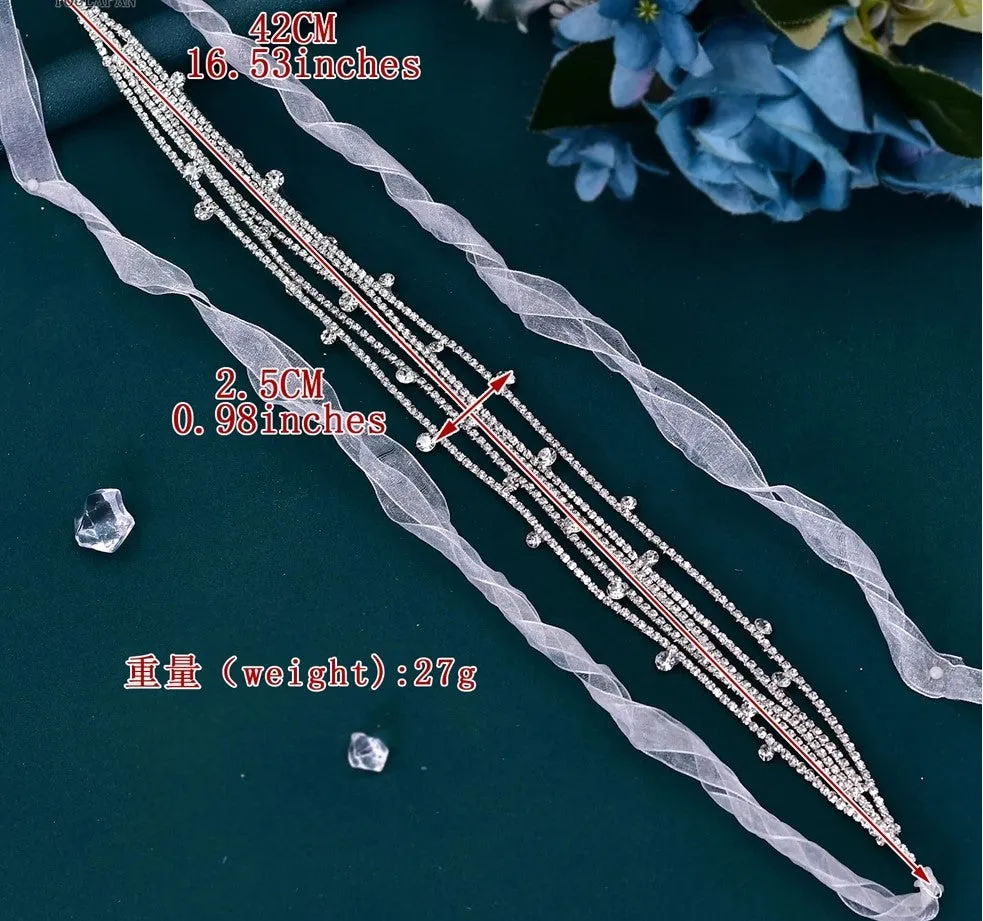 Bridal Hair Accessories l Rhinestone Wedding Headband l Hair Comb l Hairpiece l Belt HP-34