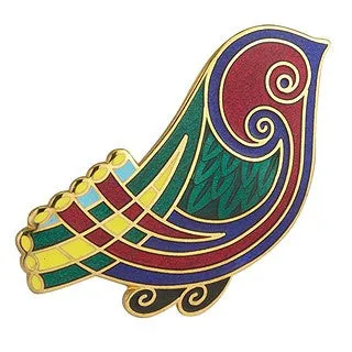Brooch Celtic Bird Enamel 18ct Gold Plated TG1018