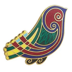 Brooch Celtic Bird Enamel 18ct Gold Plated TG1018