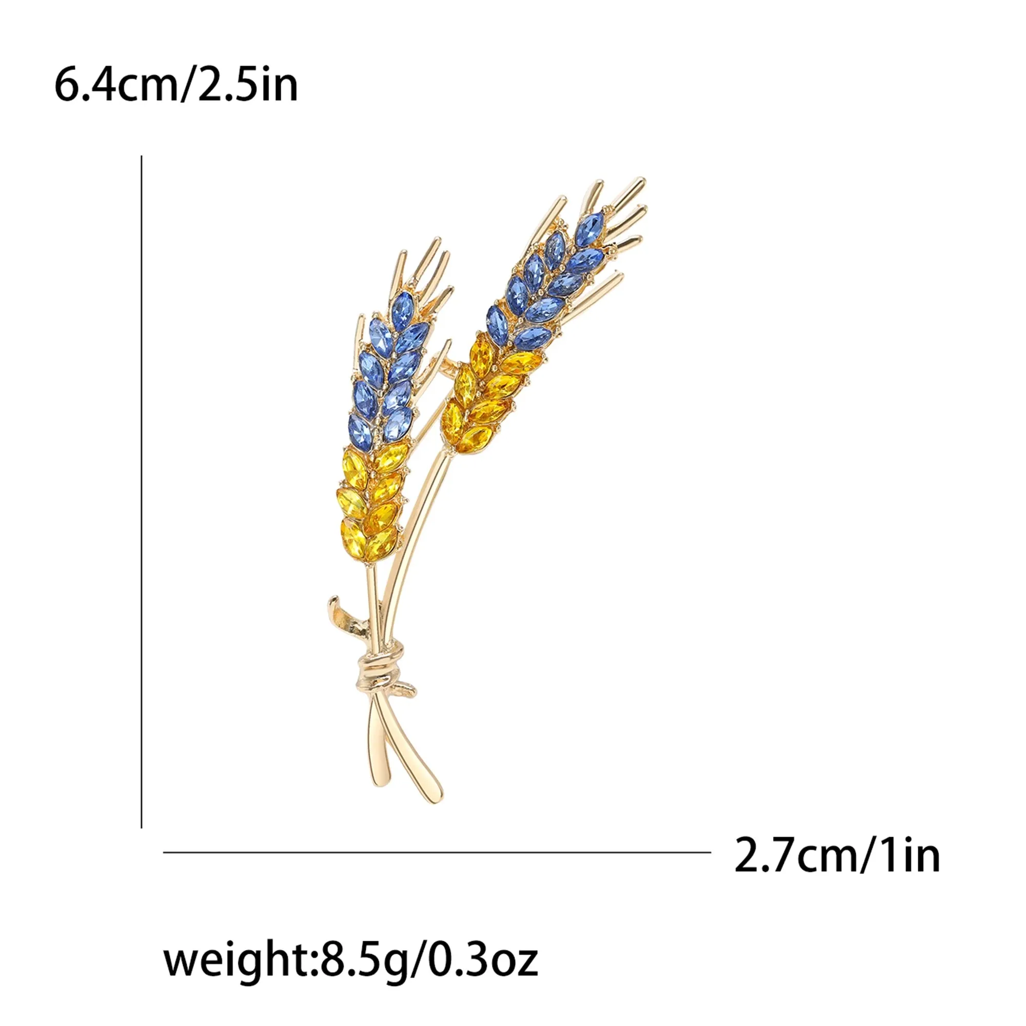 Brooch Men Women Meaningful Wheat Flag Rhinestone Badge Delicate Gift For New Year