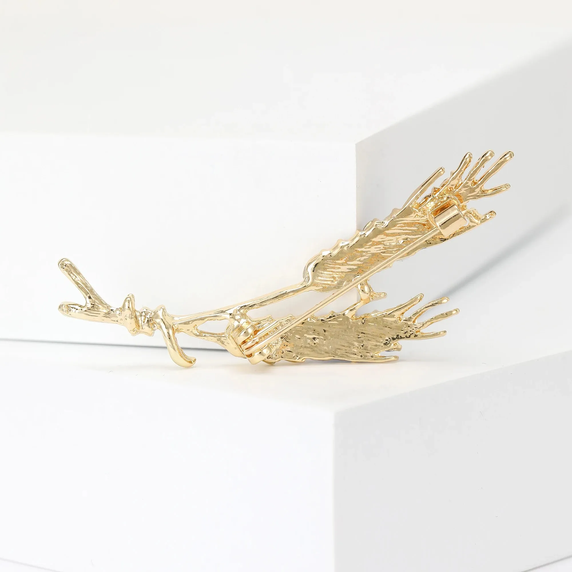 Brooch Men Women Meaningful Wheat Flag Rhinestone Badge Delicate Gift For New Year