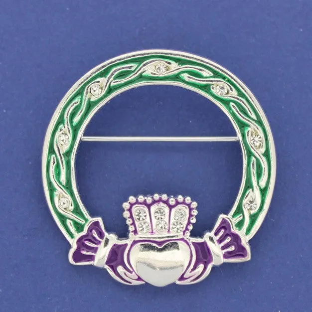 Brooch Silver Plated Claddagh Design