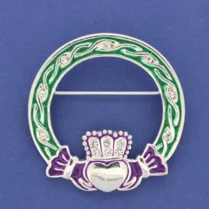 Brooch Silver Plated Claddagh Design