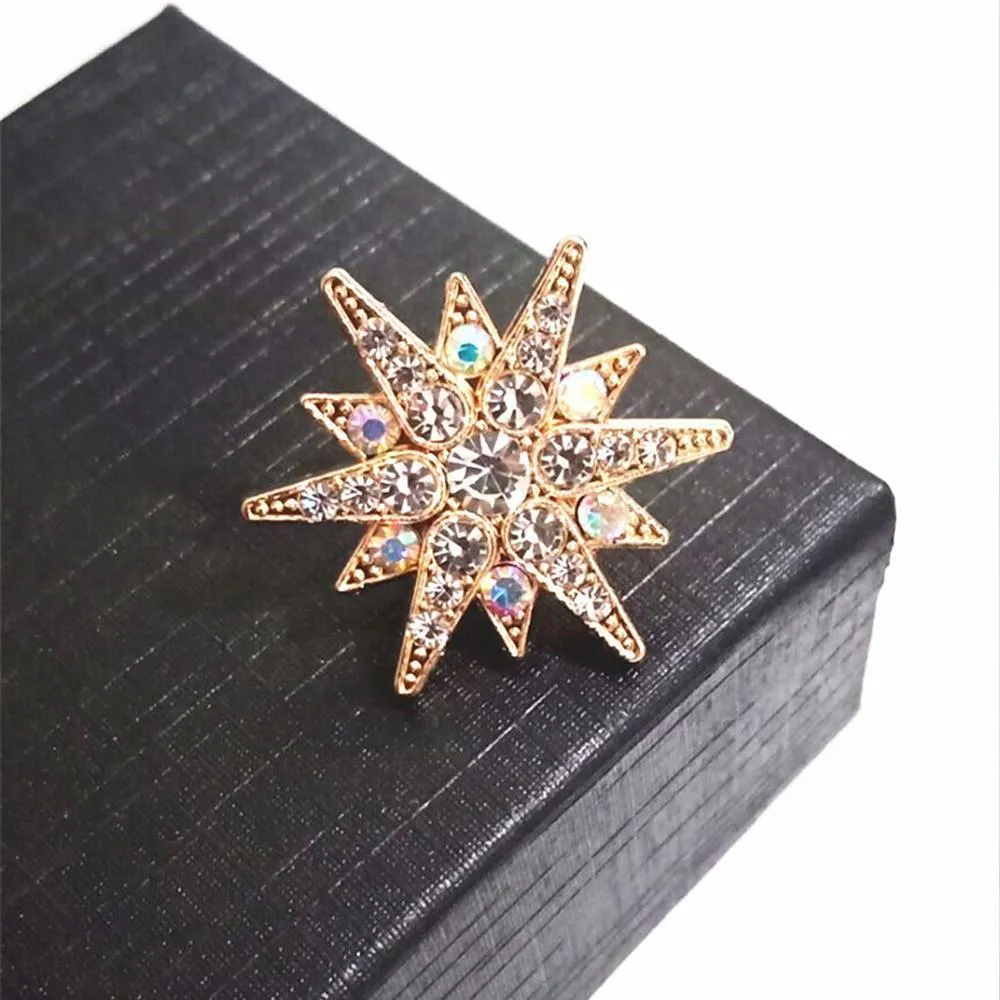 Brooch Six Pointed Star Collar Button Badge Fashion Corsage Pin Accessories