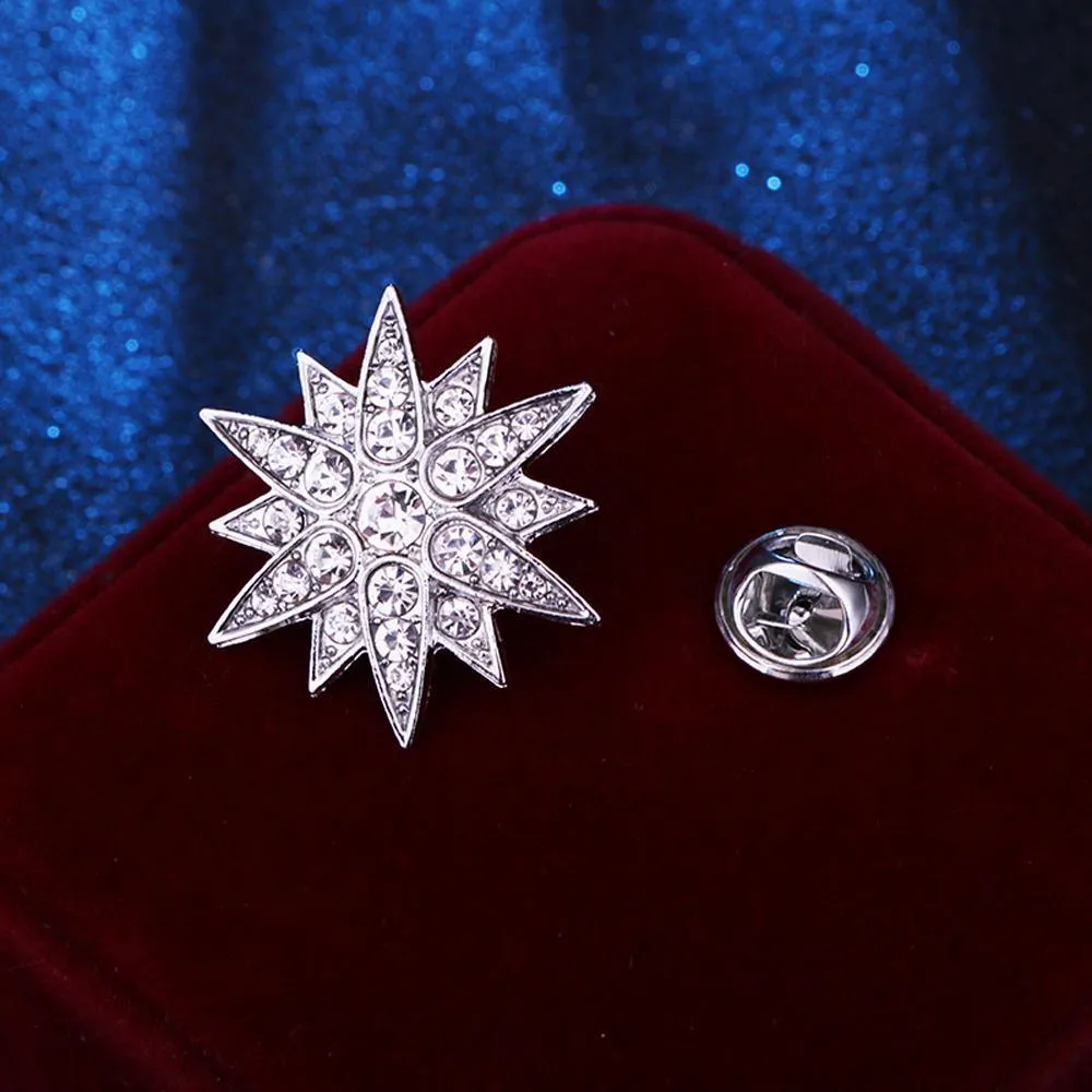 Brooch Six Pointed Star Collar Button Badge Fashion Corsage Pin Accessories