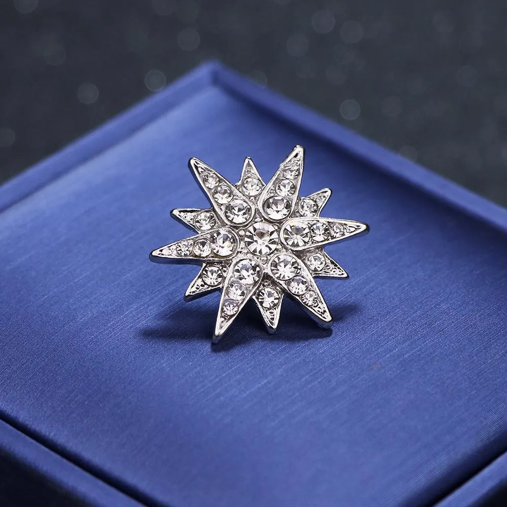 Brooch Six Pointed Star Collar Button Badge Fashion Corsage Pin Accessories