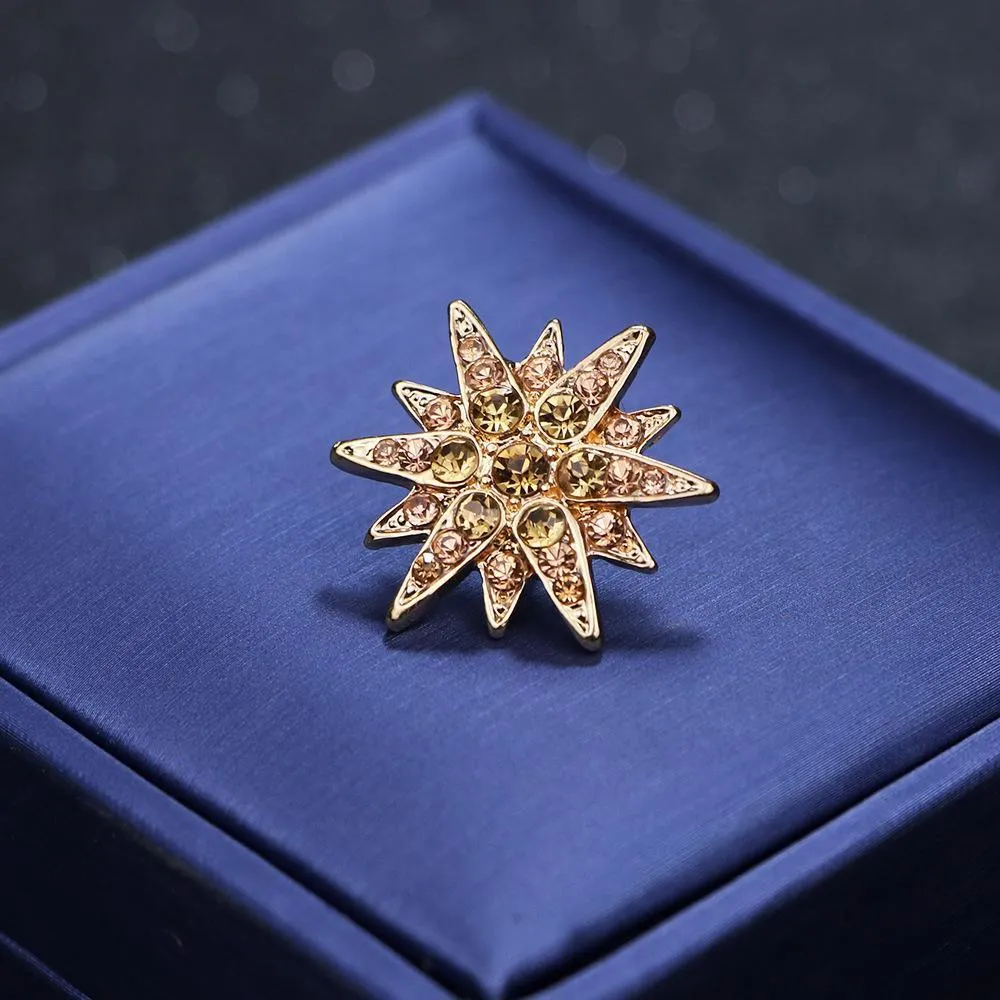 Brooch Six Pointed Star Collar Button Badge Fashion Corsage Pin Accessories