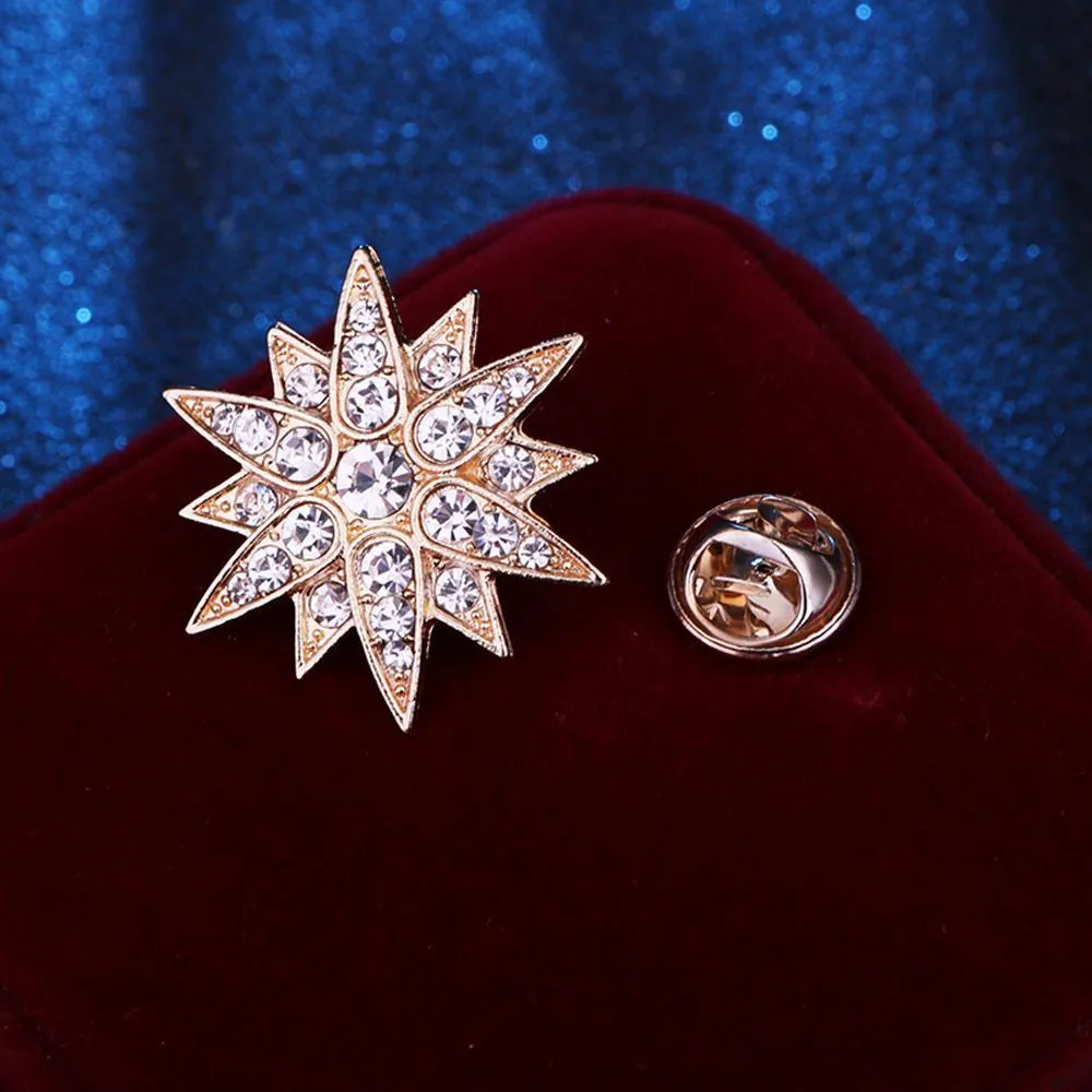 Brooch Six Pointed Star Collar Button Badge Fashion Corsage Pin Accessories