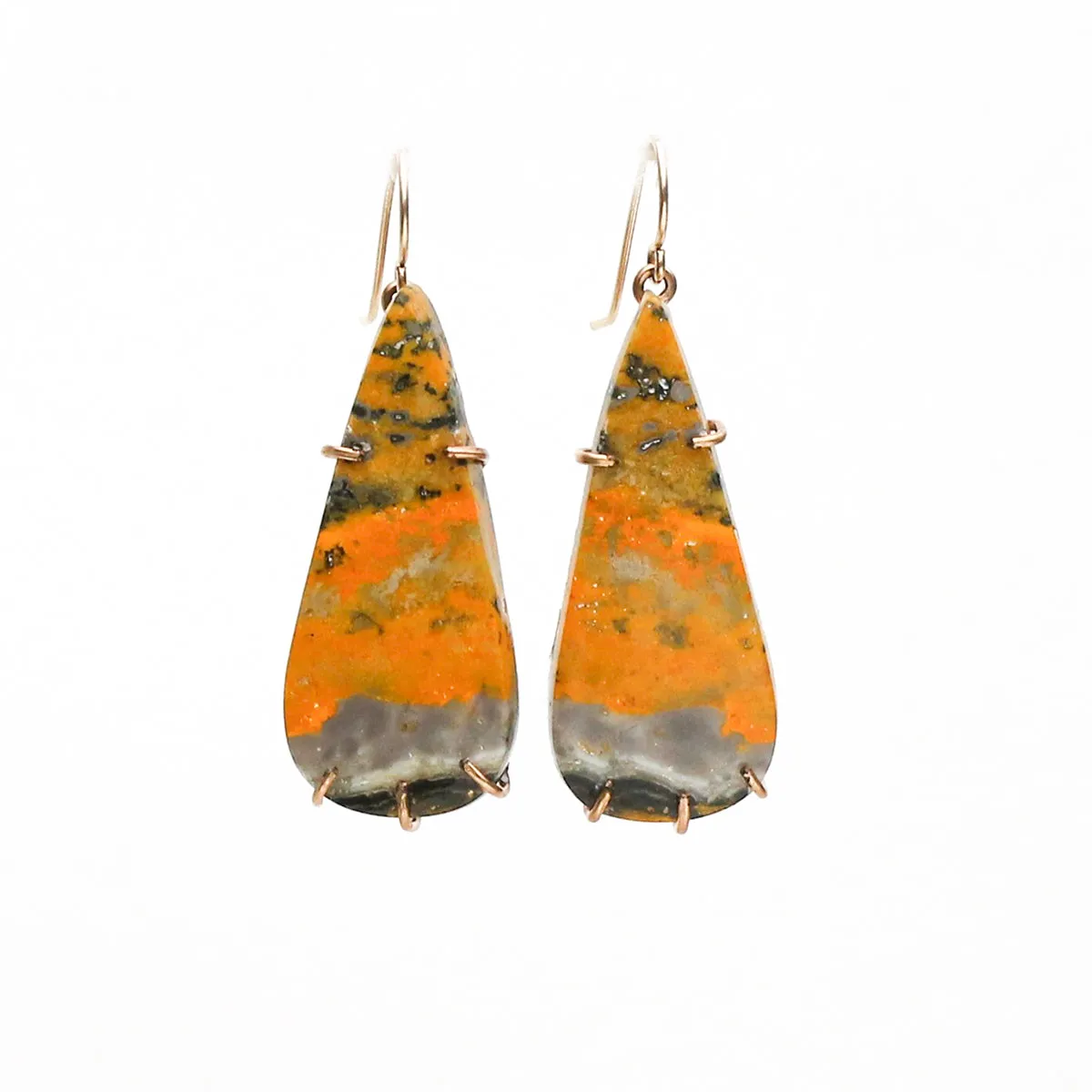 Bumblebee Jasper Teardrop Earrings