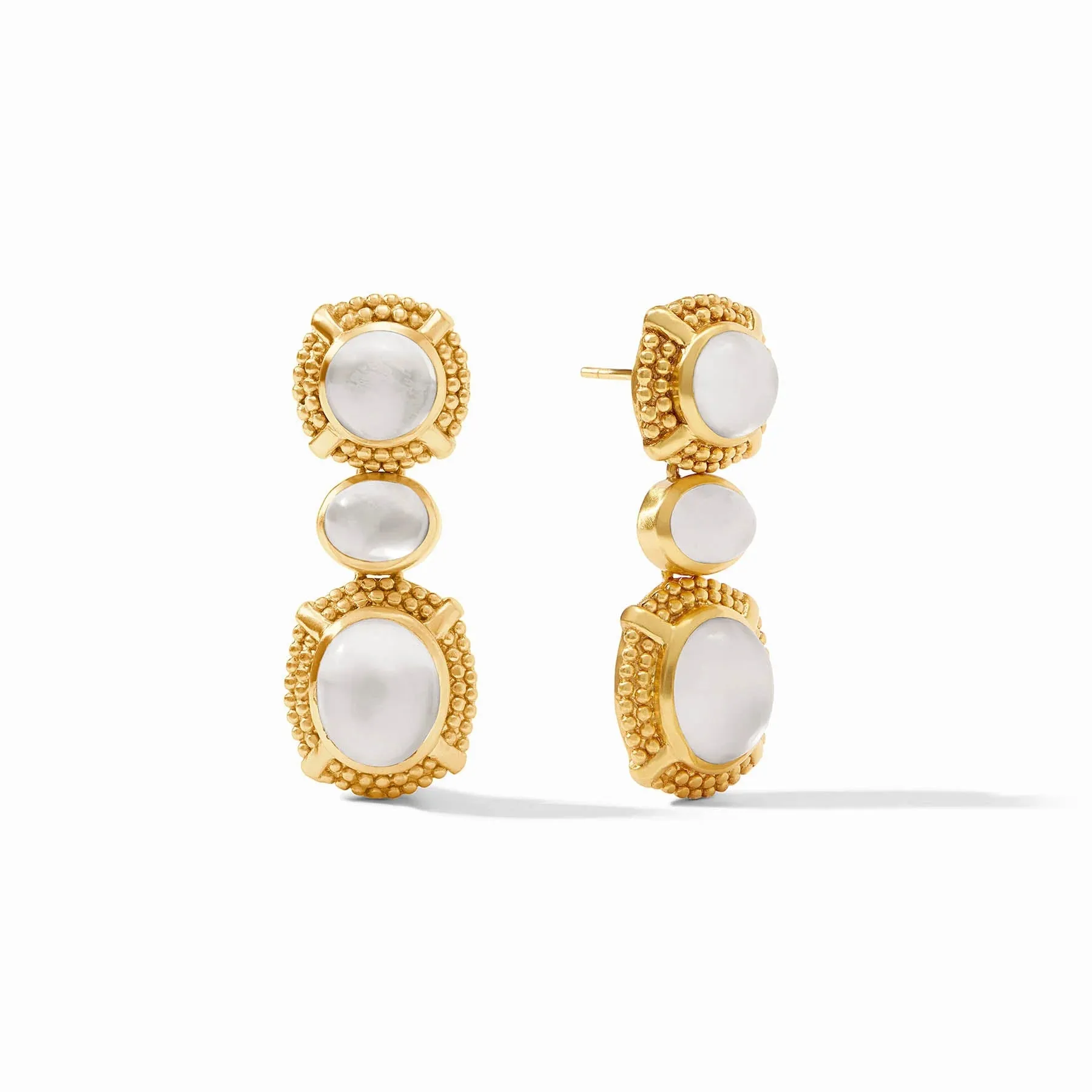 Cabochon Statement Earring (Iridescent Clear Crystal)