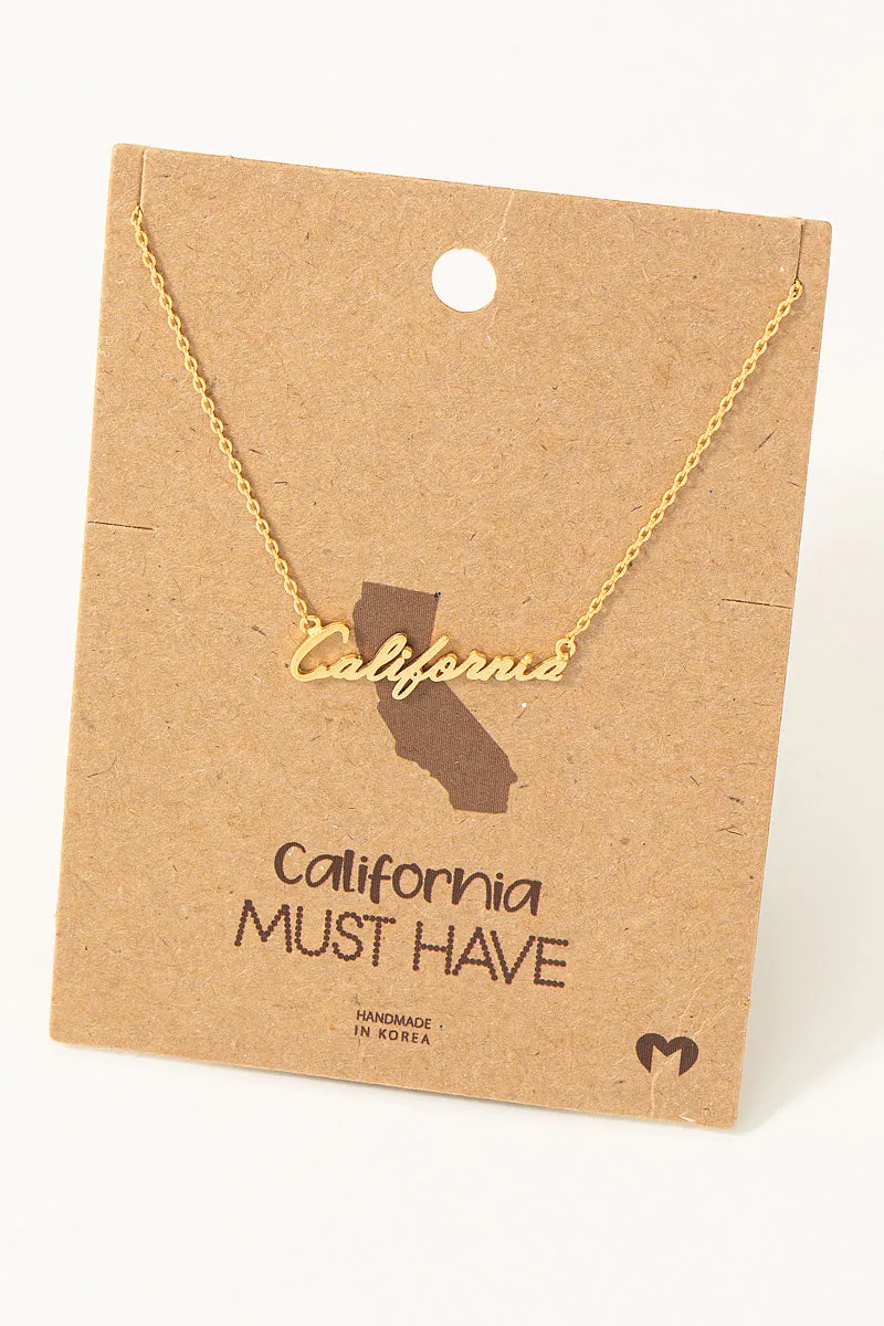 California Cursive Dainty Nameplate Necklace (Assorted)
