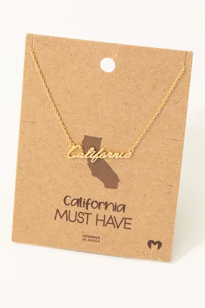 California Cursive Dainty Nameplate Necklace (Assorted)