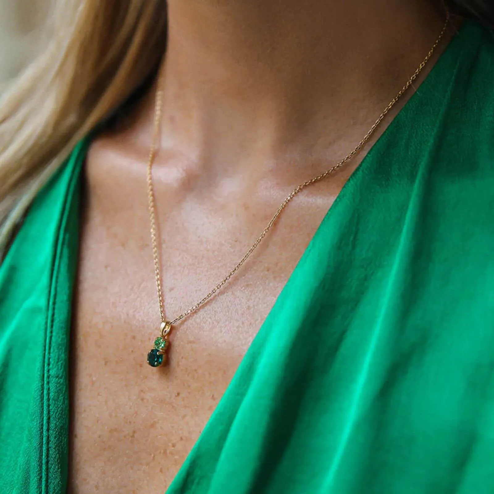 Caroline Svedbom Gold Leah Necklace - Green Combo
