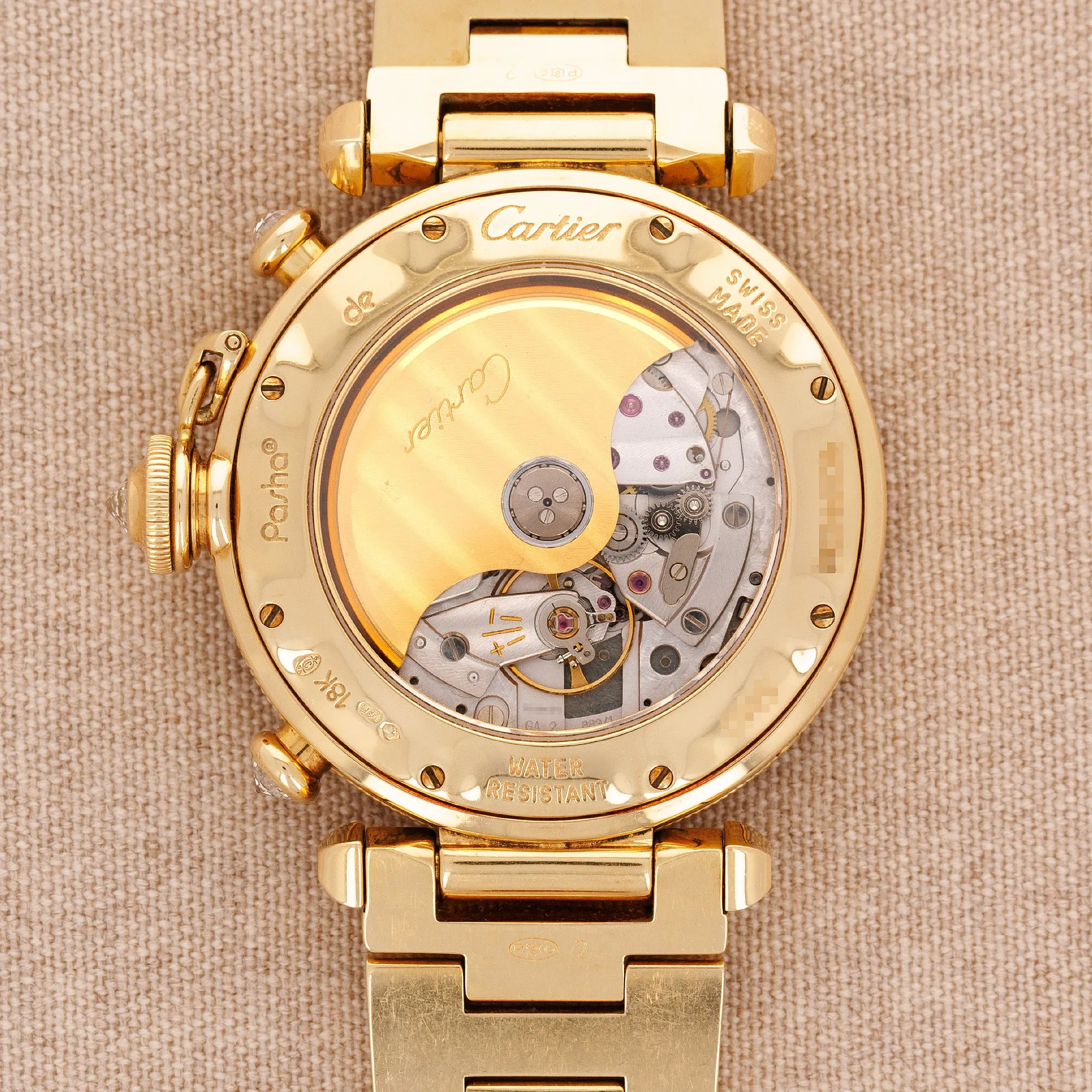 Cartier Yellow Gold Pasha Triple Calendar Moonphase Watch Ref. 0925