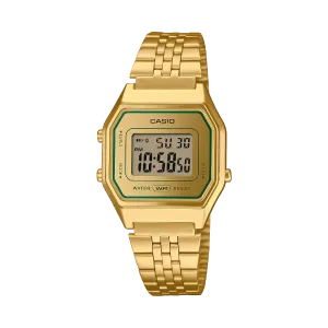 Casio Gold Stainless Steel Black Dial Quartz Watch for Gents - LA-680WEGV-9ADF