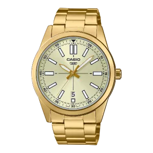 Casio Gold Stainless Steel Gold Dial Quartz Watch for Gents - MTP-VD02G-9EUDF