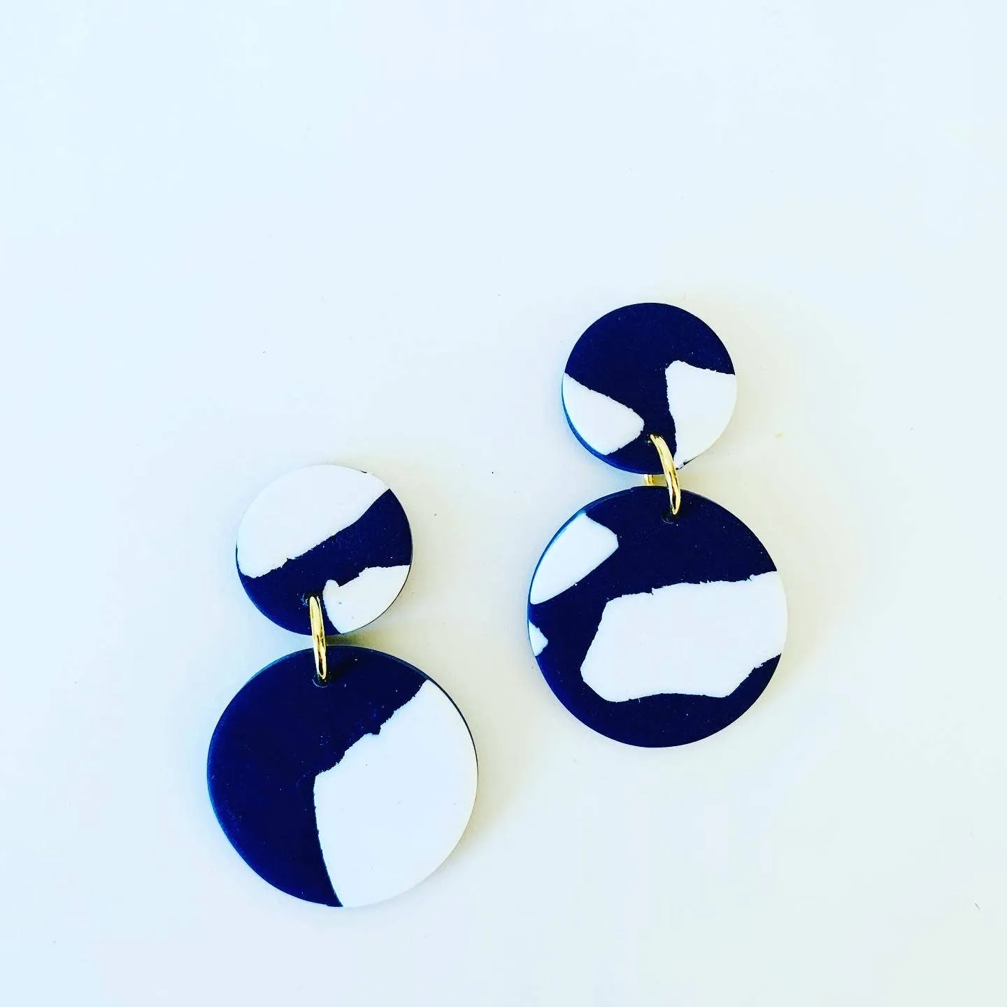 Catalina Earrings - White on Blue