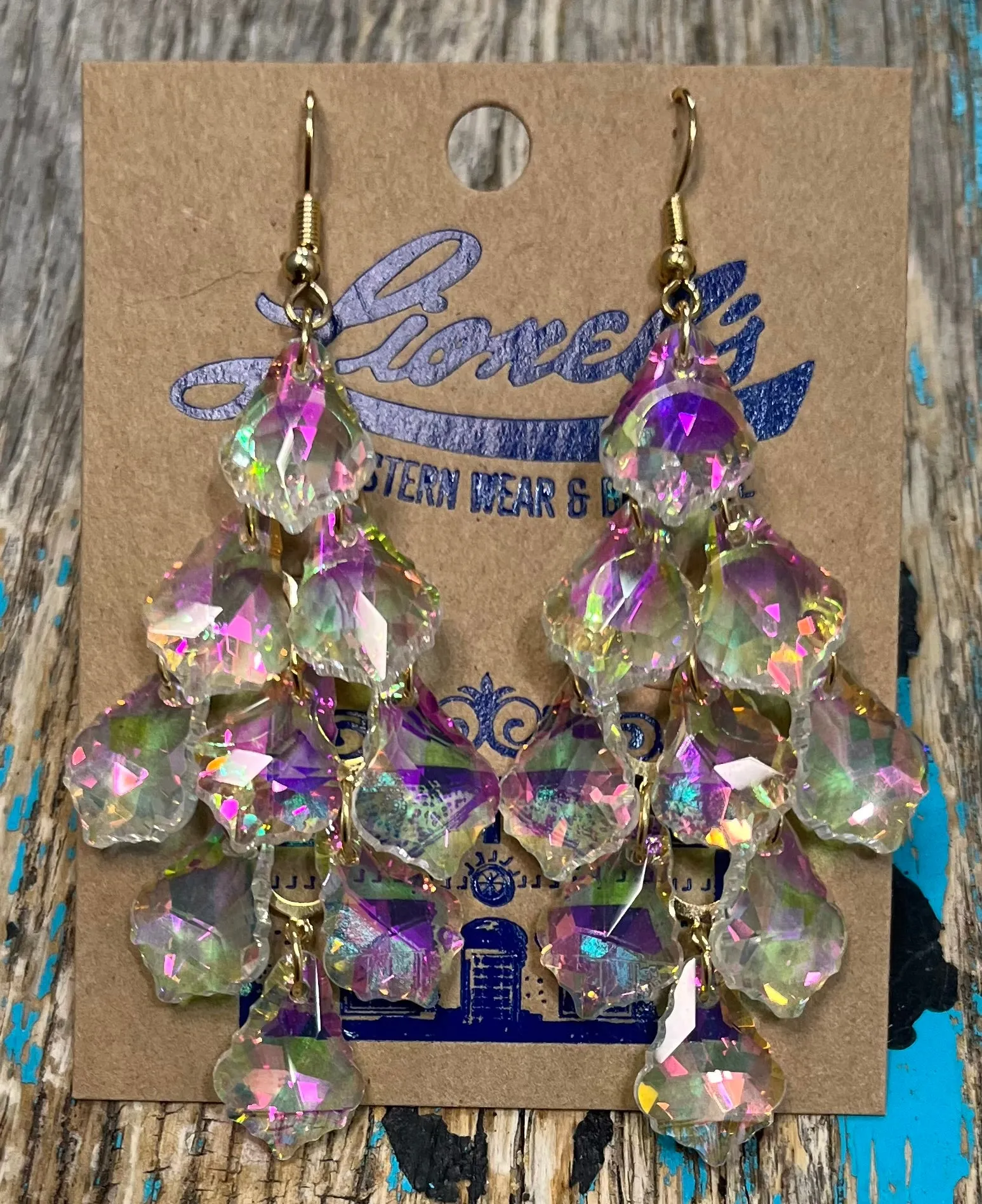 Champagne Chandelier Statement Earrings